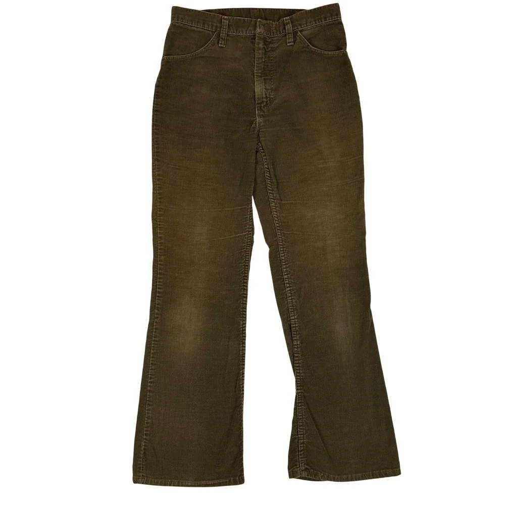 Vintage Wrangler Brown Corduroy Pants Mens 29x30 Straight Leg 7K605B